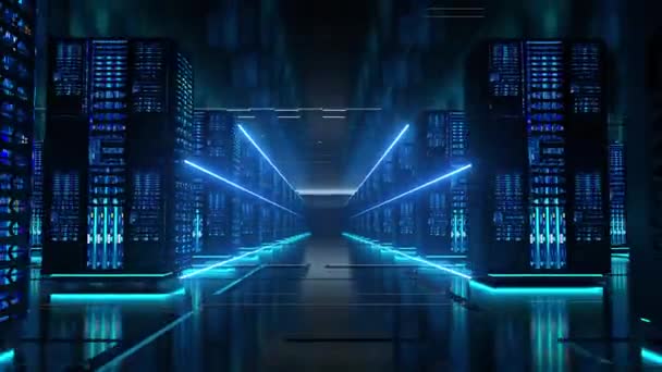 Server Datacenter Kamer — Stockvideo
