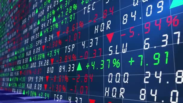Securities Trading Stock Price Rise Fall Change Screen Background — Stock Video