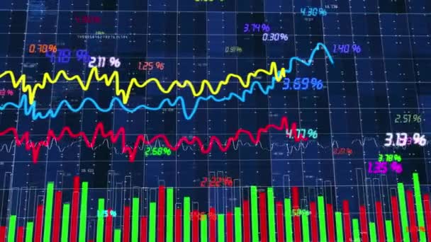 Grafico Dei Dati Borsa Cambiando — Video Stock