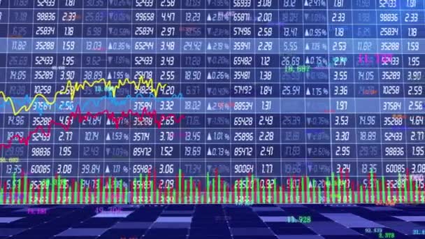 Contexto Gráfico Dados Mercado Financeiro — Vídeo de Stock