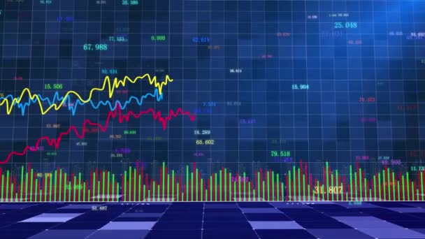 Анімація Діаграми Даних Індексу Фондового Ринку — стокове відео