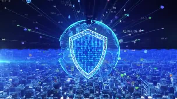 网络安全和数据保护盾 — 图库视频影像