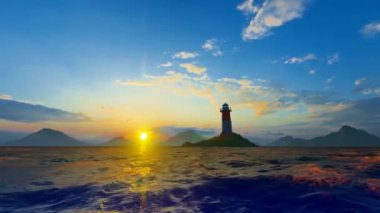 Aerial photography of lighthouse on the coast.
