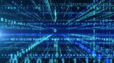 Yapay zeka ikili sayı dizgisi ve bilgi akış çizgisi arkaplanı