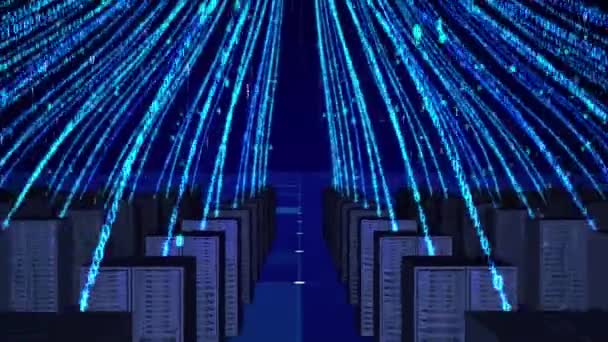 Intelligence Artificielle Numérique Salle Informatique Serveur Transmission Flux Information — Video