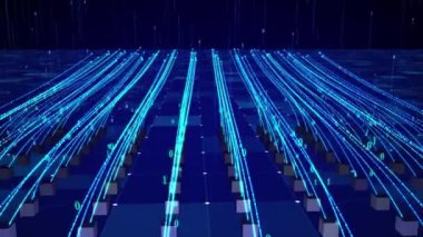 Bulut hesaplama dijital bilgisayar odası verileri bulut ağına yükleniyor