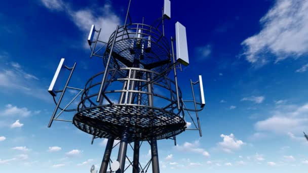 Base Station Signal Tower Time Lapse Photography — Stock video