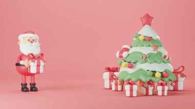 Noel ağacıyla Noel Baba