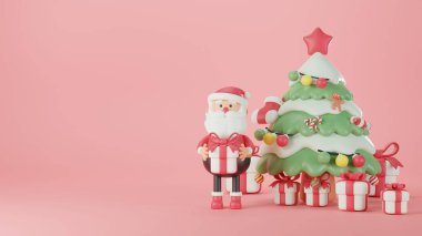 Noel ağacıyla Noel Baba