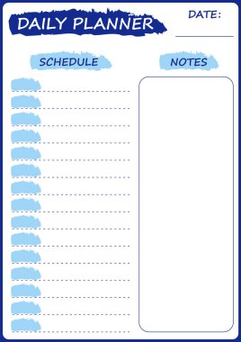 Daily planner for every day. Today`s schedule and goals