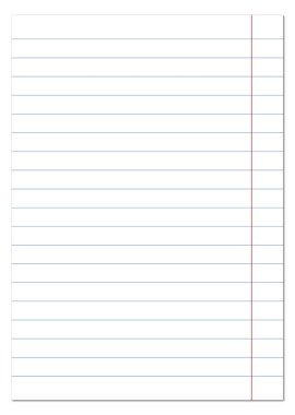 Notebook page. A page from a notebook in a line. A sheet of paper. School notebook.