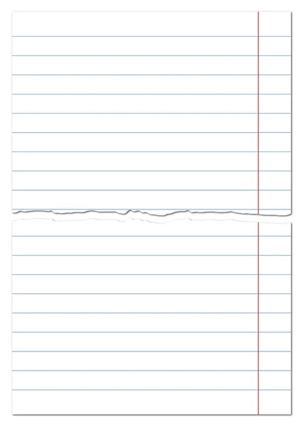 Torn Sheet Paper Notebook Line Paper Scraps Ripped Paper School — Stockový vektor