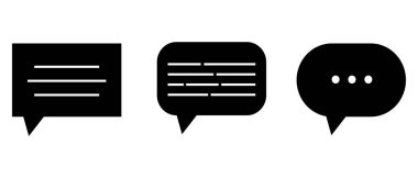 Set of speech bubbles. Chat bubble set in vector. Speech bubbles icons in black color.