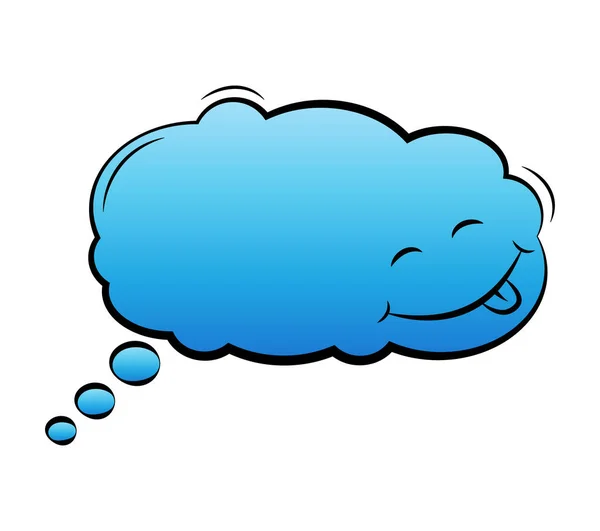 Personagem Nuvem Cor Azul Nuvem Dos Desenhos Animados Vetor Ilustração — Vetor de Stock