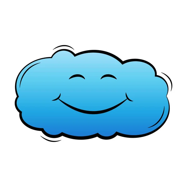 Chmura Znak Kolorze Niebieskim Chmura Kreskówki Wektorem Ilustracja Koncepcji Przetwarzania — Wektor stockowy