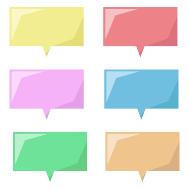 Renkli konuşma baloncukları. Vektör cinsinden sohbet baloncuğu.
