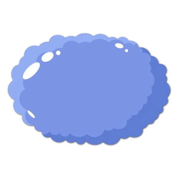 Kék Felhő Árnyékokkal Ragyogással Vektor Illusztráció Fehér Alapon — Stock Vector