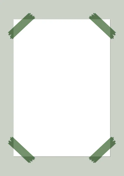 Лист Бумаги Зеленой Клейкой Лентой — стоковый вектор