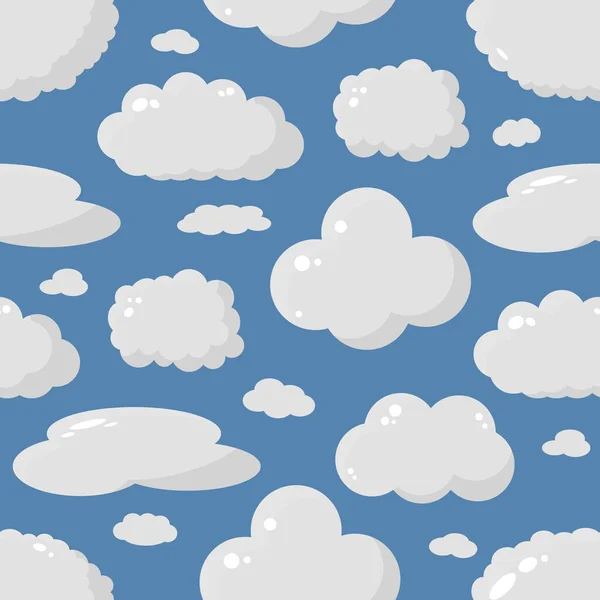 Padrão Sem Costura Com Nuvens Fundo Vetorial Com Nuvens Cinzas — Vetor de Stock