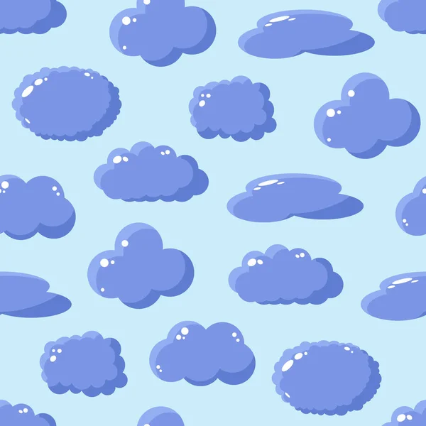 Fundo Sem Costura Com Nuvens Padrão Vetorial Com Nuvens Azuis — Vetor de Stock