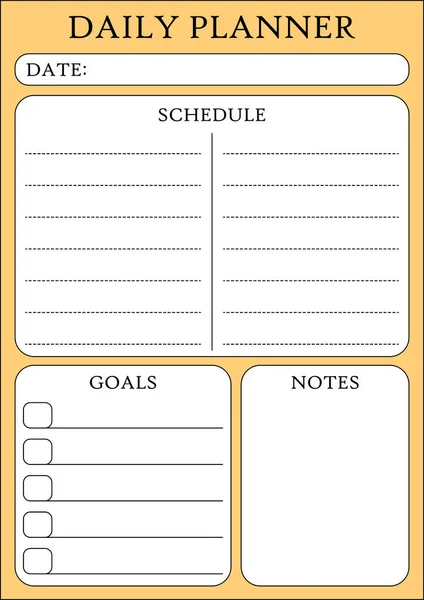 Daily Planner Every Day Today Schedule Goals — Stock Vector