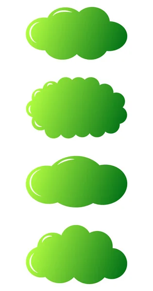Set Grüner Wolken Vektorillustration — Stockvektor