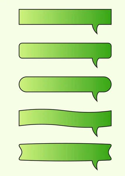 一组语音气泡 矢量中的聊天气泡 绿色言语泡沫图标 — 图库矢量图片