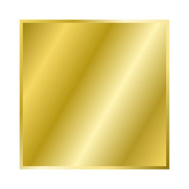 Altın kare. Altın düğme. Vektör