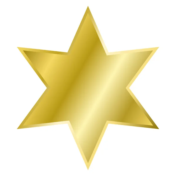Zlatá Hvězda Bílém Pozadí Zlaté Tlačítko Podobě Hvězdy — Stockový vektor