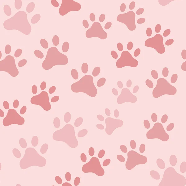 Seamless Pattern Cats Vector Background Pink Paws — Stock Vector