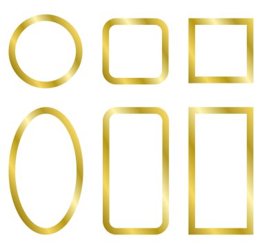 Yansımalı altın çerçeveler. Vektör altın çerçeveleri