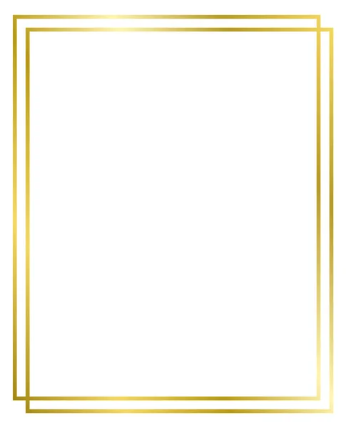 Bingkai Emas Diisolasi Dengan Warna Putih Bingkai Emas Vektor - Stok Vektor