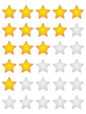 Derecelendirme yıldızları Değerlendirmeler ve reytingler için vektör eğimli yıldızlar. En yüksekten en alta sıralama