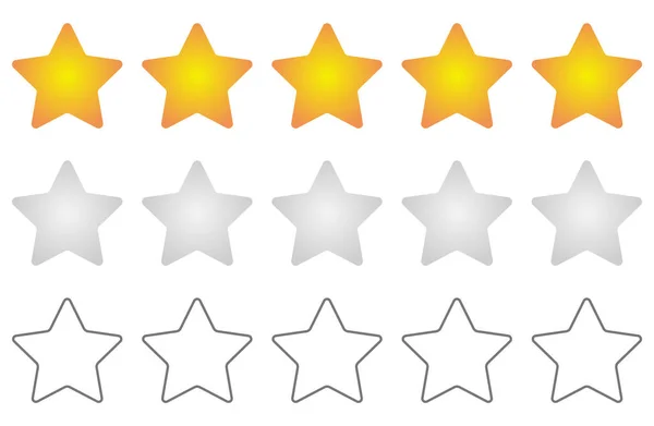 Yıldız derecesi. Değerlendirmeler ve reytingler için vektör eğimli yıldızlar