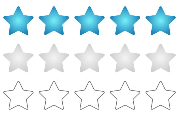 Mavi yıldız derecesi. Değerlendirmeler ve reytingler için vektör eğimli yıldızlar