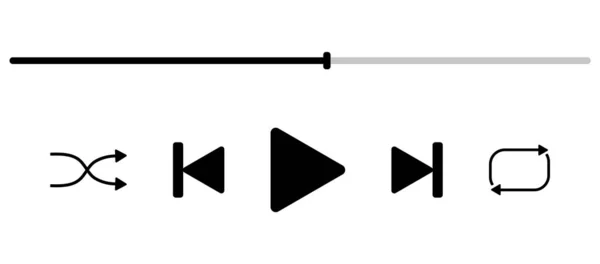 音乐播放器向量 音乐应用程序的媒体播放器按钮 — 图库矢量图片