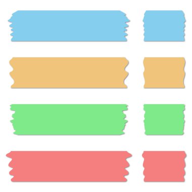 Washi kasetlerinde gölgeler var. Albümler için dekoratif kaset parçaları. Renkli kurdeleler.