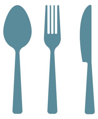 Çatal bıçak takımı vektör. Kaşık, çatal ve bıçak. Restoranlar, kafe, mutfak için gösteriş. Simgeler ayarlandı