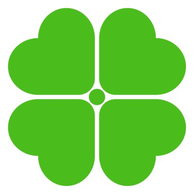 Vektör olarak yeşil yonca simgesi. İyi şansın sembolü. Dört yaprak yoncası izole edildi