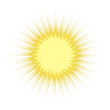 Sarı güneş vektör çizimi. Güneş ikonu. Soyut güneş arkaplanı