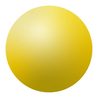 Sarı yuvarlak düğme. 3 boyutlu küre beyaza izole edildi. Düğme vektörde. Altın top beyaz üzerine izole