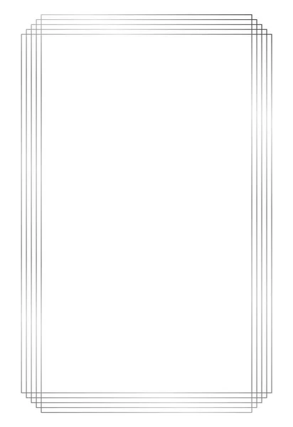 Срібна Рамка Ізольована Білому Векторна Металева Рамка — стоковий вектор