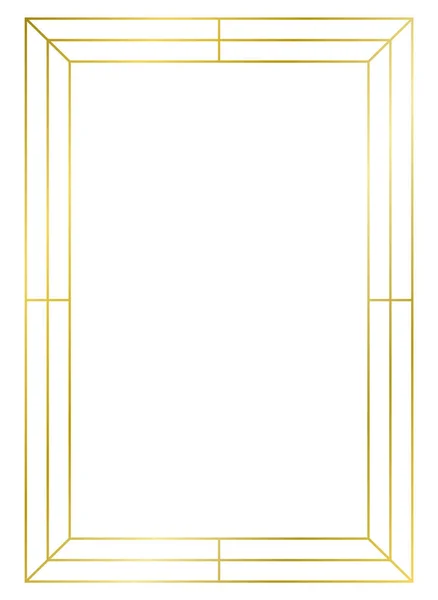Золота Металева Рамка Ізольована Білому Векторна Рамка — стоковий вектор