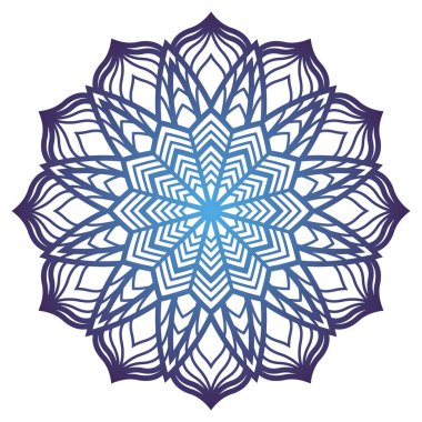 Vektör mandala. Dantel desenli. Süslü, yuvarlak bir süs. Soyut illüstrasyon. Kar Tanesi