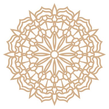 Vektör mandala. Dantel desenli. Süslü, yuvarlak bir süs. Soyut illüstrasyon. Kar Tanesi