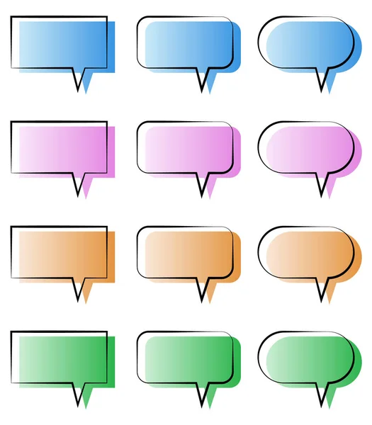 Beszédbuborékok Chat Buborék Gyűjtemény Vektorban Színes Beszéd Buborékok Ikonok — Stock Vector