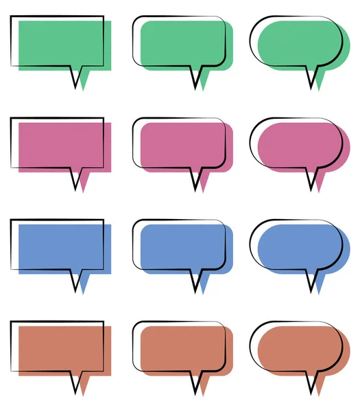 Beszédbuborékok Chat Buborék Gyűjtemény Vektorban Színes Beszéd Buborékok Ikonok — Stock Vector