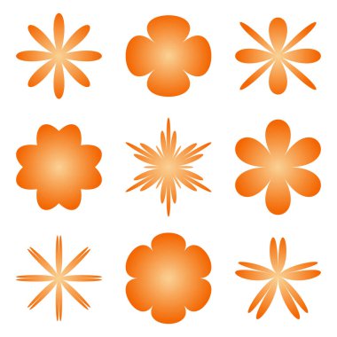 Bir çift portakal çiçeği. Çiçek ikonları. Vektör illüstrasyonu