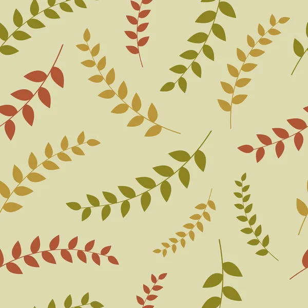 Nahtloses Muster Mit Blättern Vektorillustration Mit Zweigen Und Blättern Herbstgrüner — Stockvektor