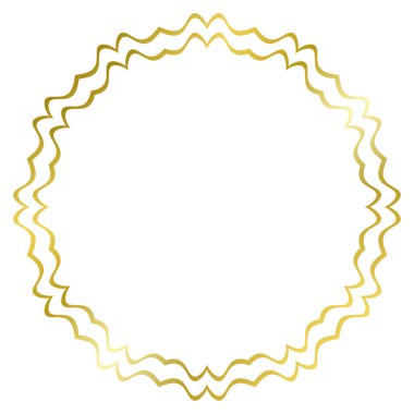 Beyaza izole edilmiş süslemeli altın çerçeve. Vektör